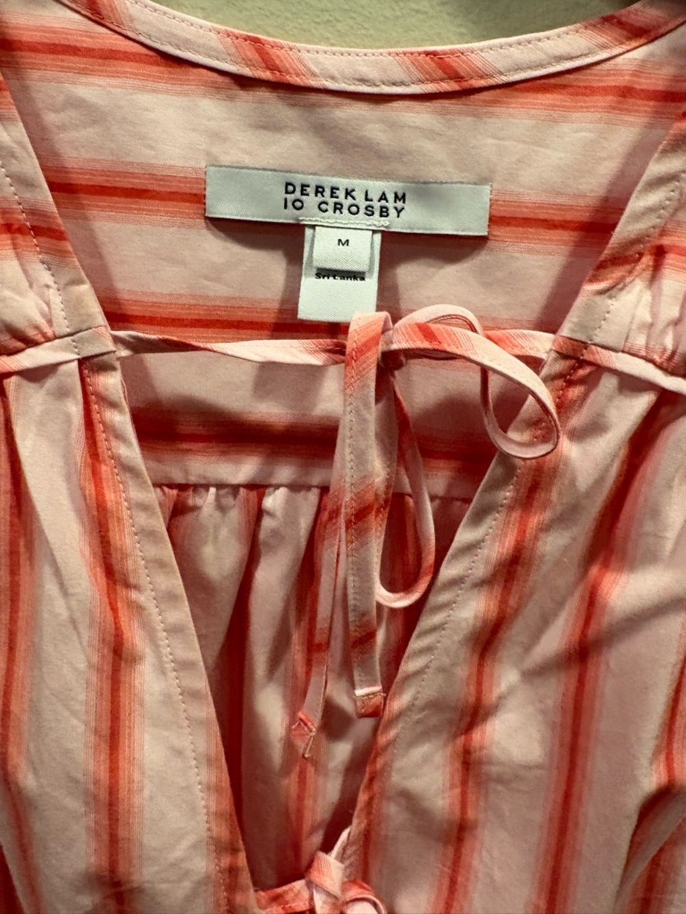 Derek Lam 10 Crosby Caroline Striped Cotton Tie-Front Peplum Top - Picture 5 of 9